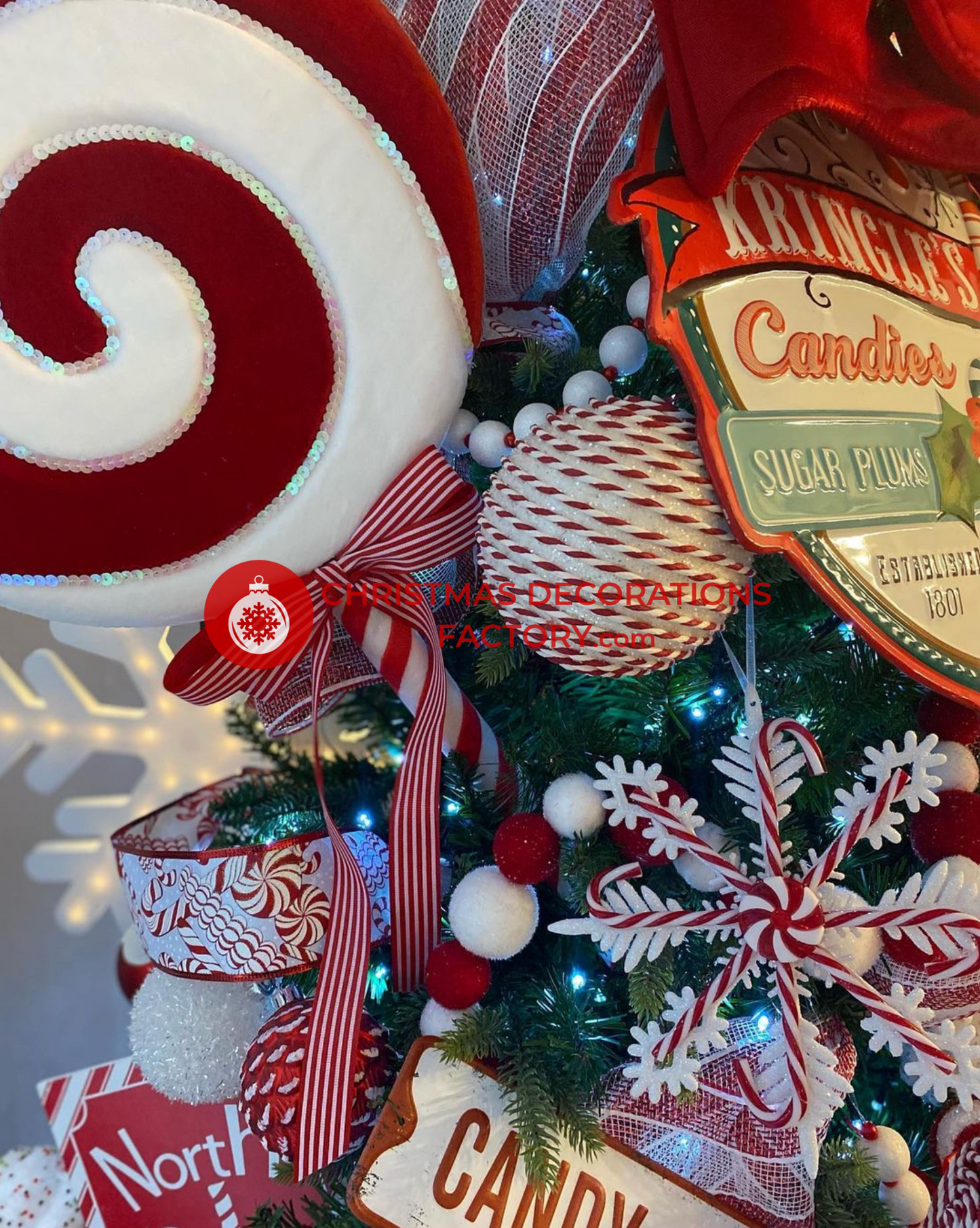 10Yx2.5" Candy Cane Red And White Ribbon