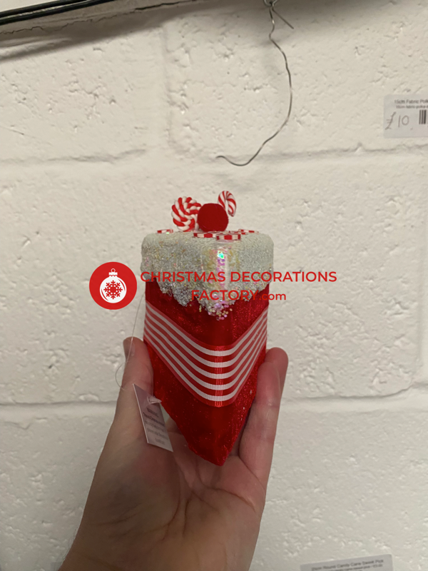 12cm Fabric Candy Cane Cake Decoration