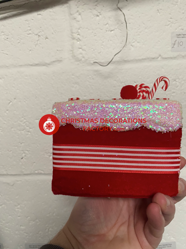 12cm Fabric Candy Cane Cake Decoration