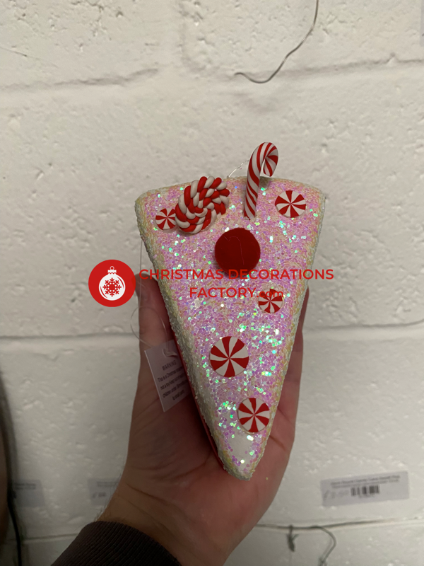 12cm Fabric Candy Cane Cake Decoration