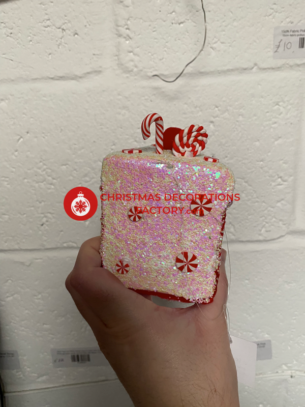 12cm Fabric Candy Cane Cake Decoration