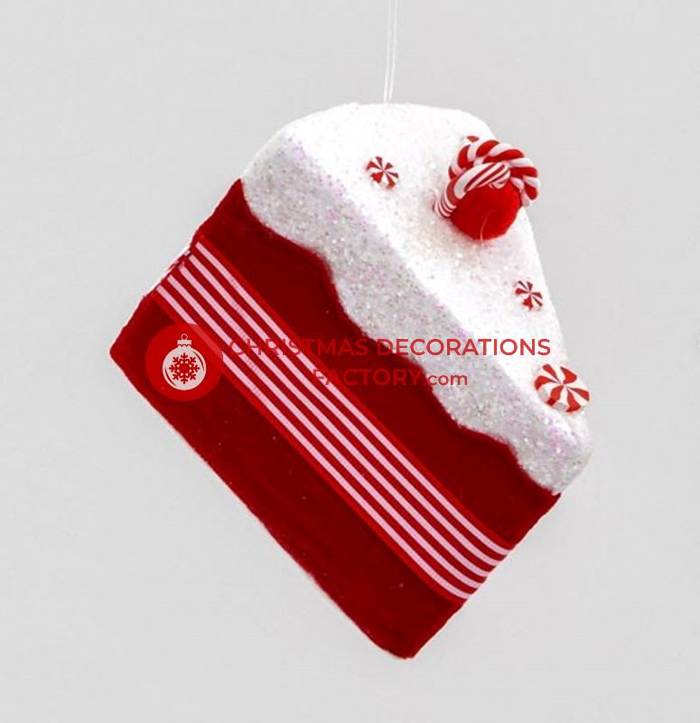 12cm Fabric Candy Cane Cake Decoration