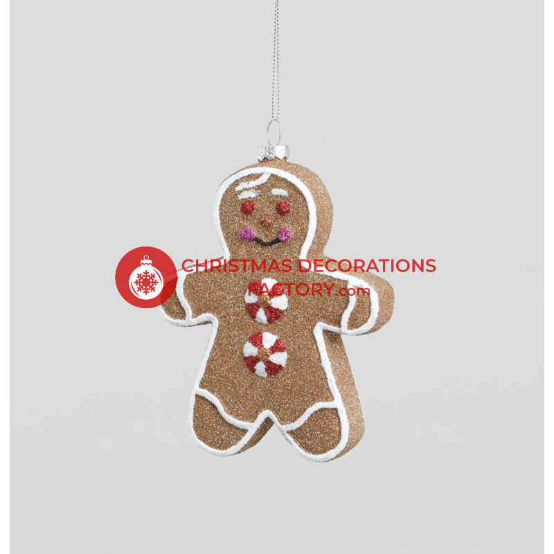 12cm Gingerbread Glass Ornament
