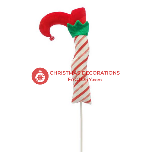 50cm Elf Red, White And Green Leg Pick Decoration