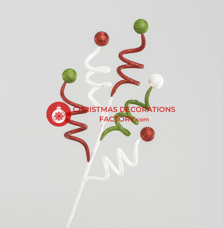 60cm Red And White And Green Candy Swirl Spray