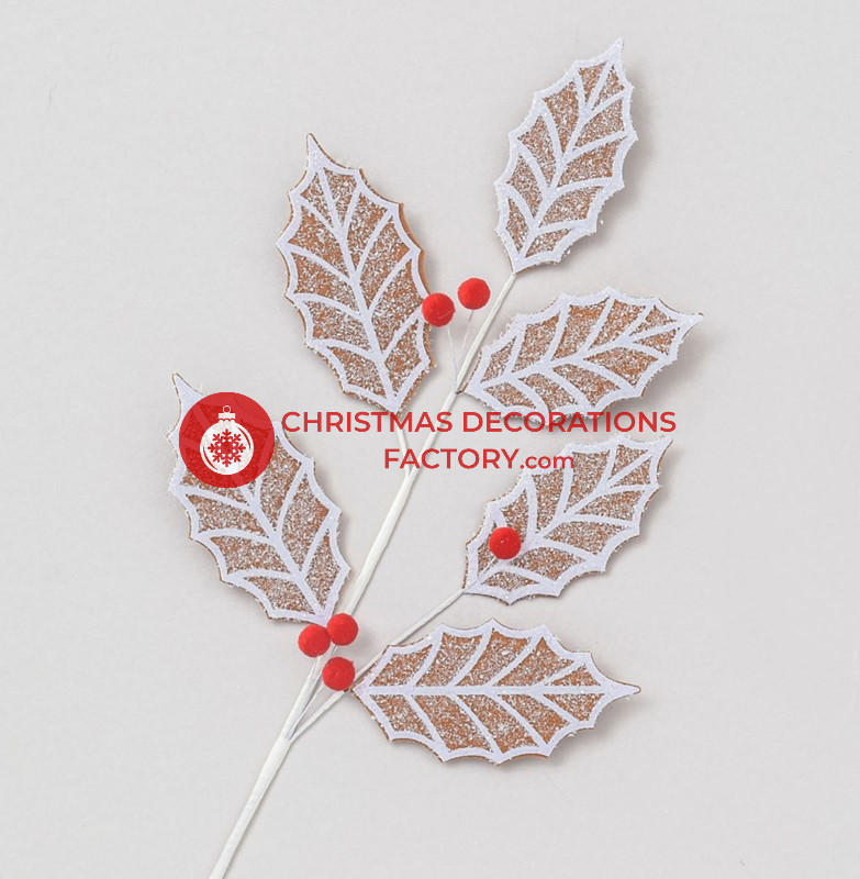 66cm Holly Leaf Gingerbread Spray