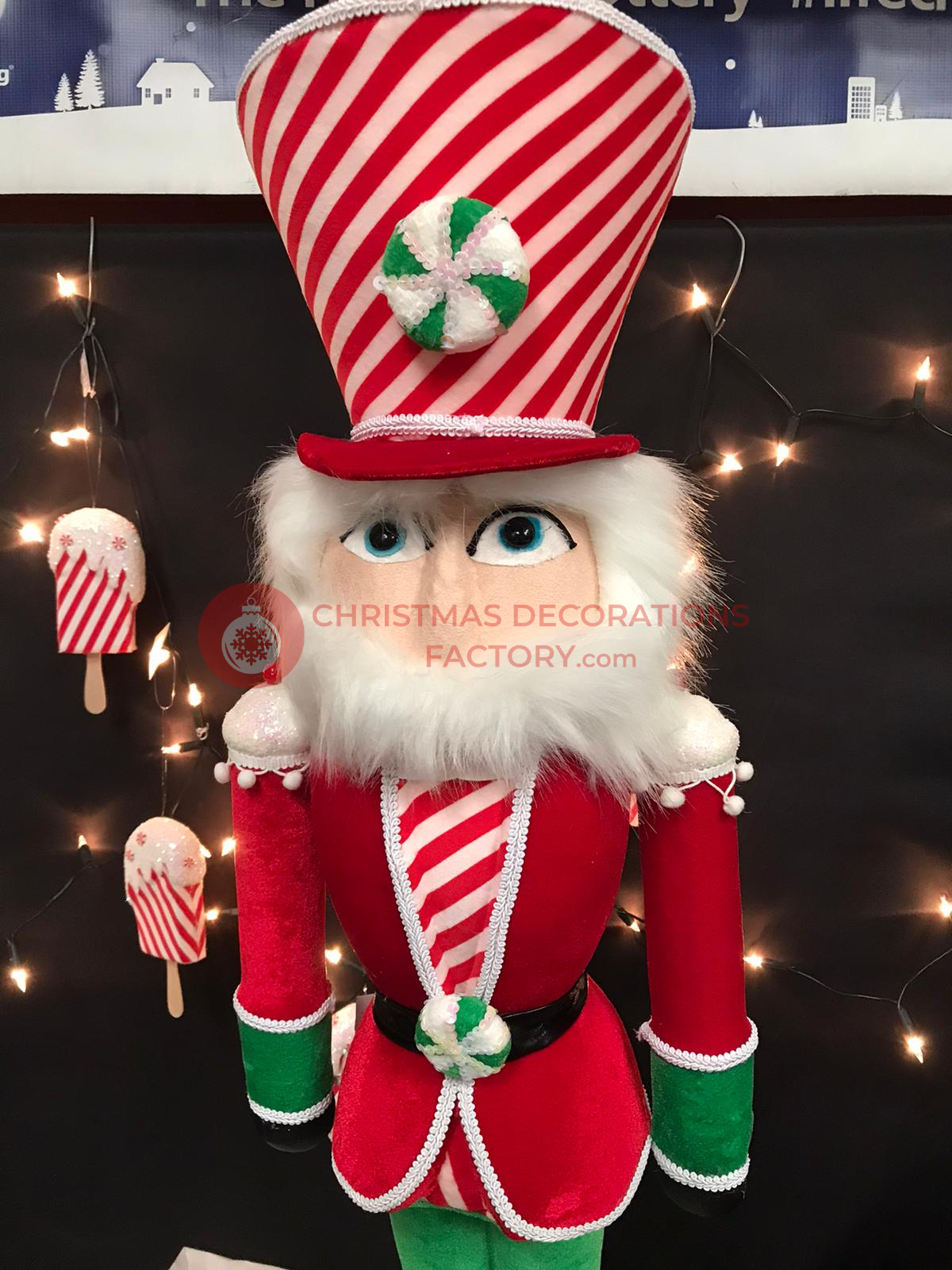 102cm Red Fabric Candy Cane Nutcracker