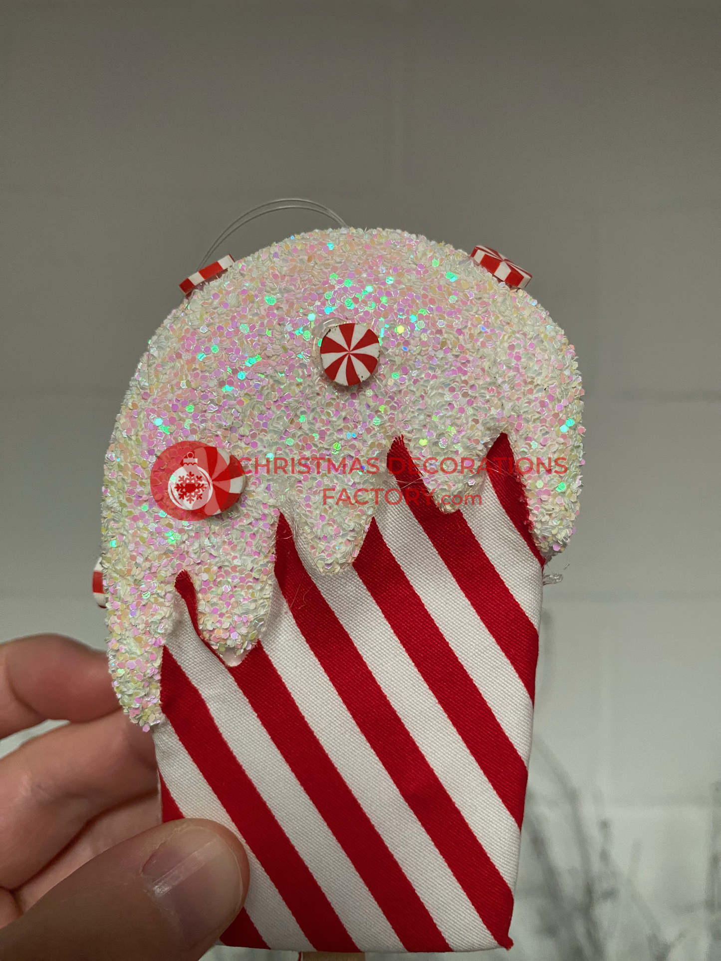 16cm Fabric Candy Cane Lolly Decoration