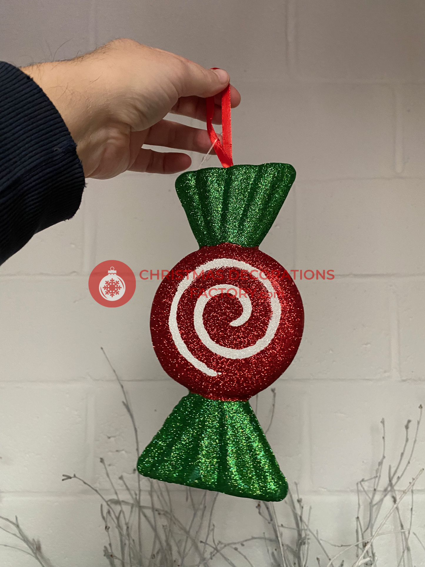 20cm Red And Green Christmas Swirl Sweet
