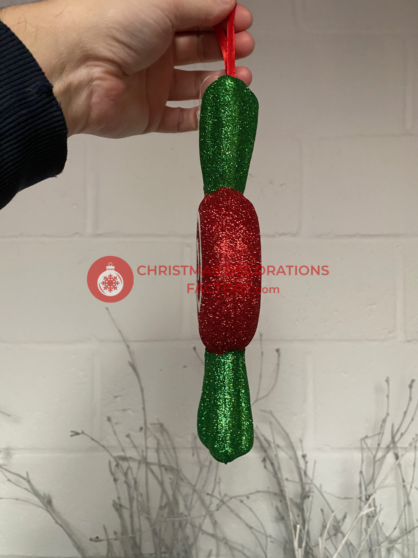 20cm Red And Green Christmas Swirl Sweet