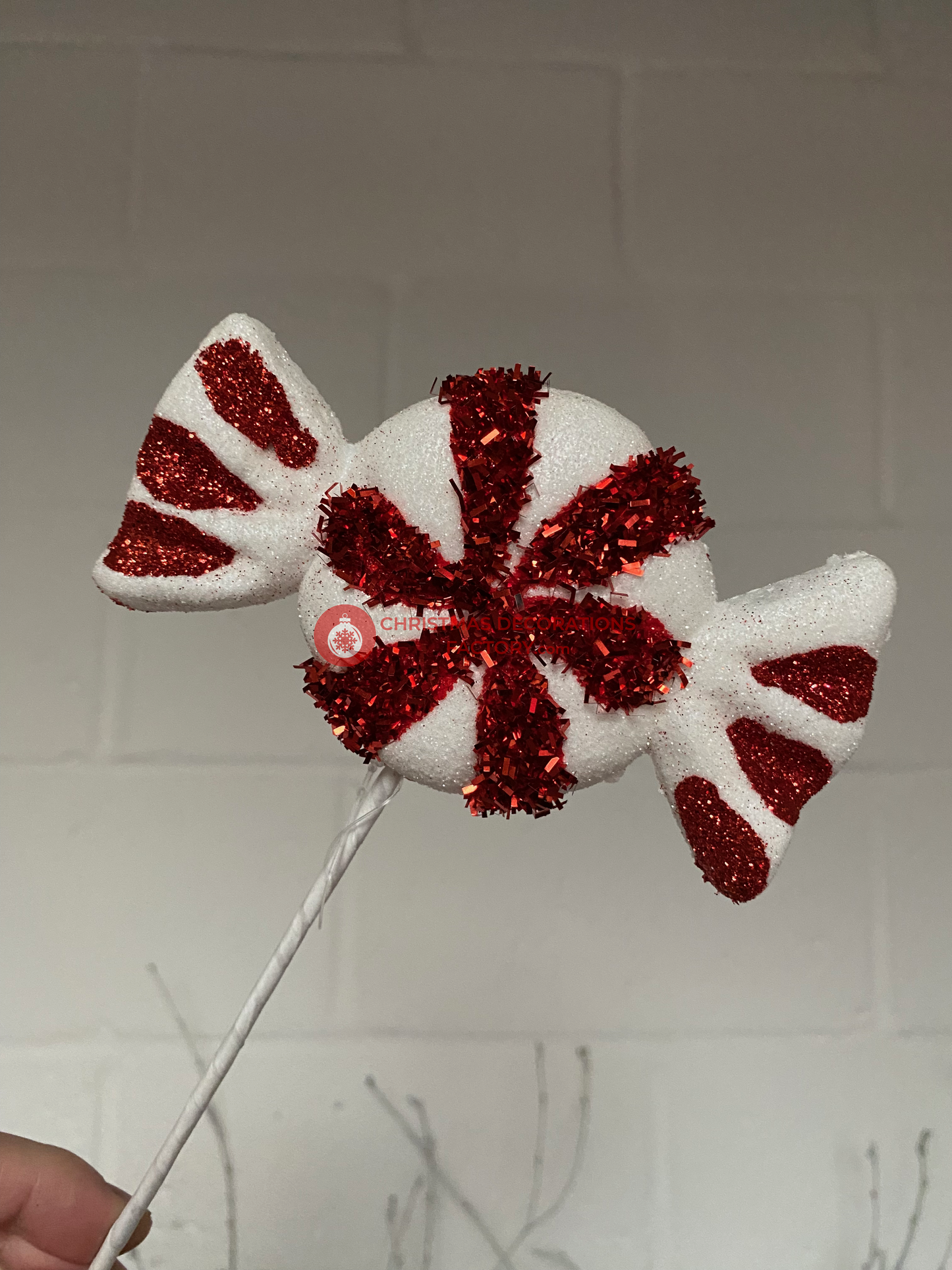 25cm Round Candy Cane Sweet Pick