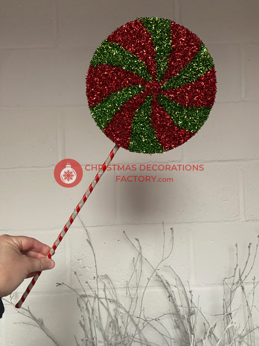 38cm Red And Green Candy Segment Sweet On Stick