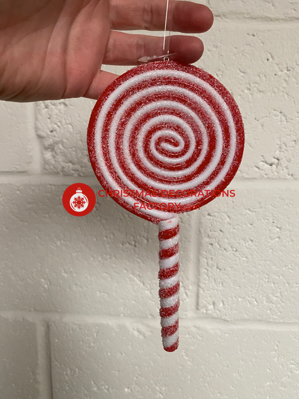 20cm Red And White Hanging Lollipop