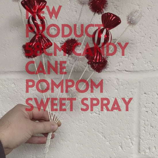 58cm Candy Cane PomPom Sweet Spray