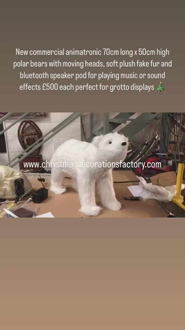 70cm Animatronic Polar Bear Display Prop