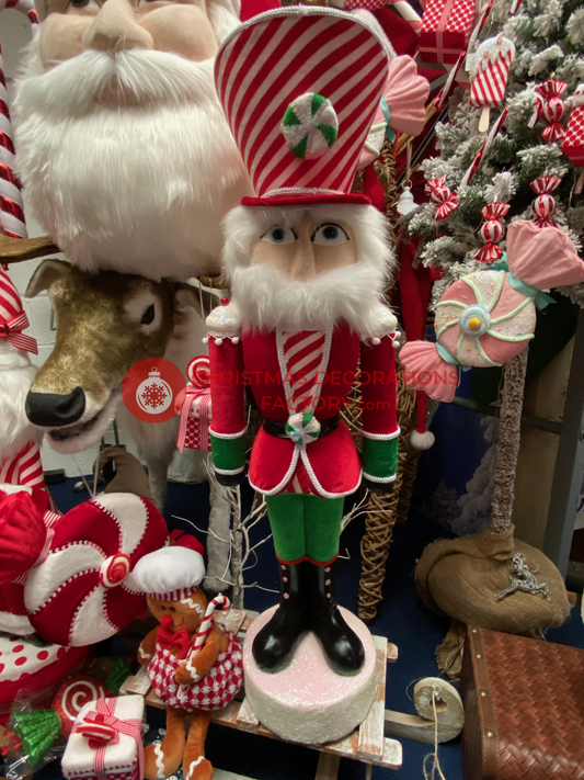 102cm Red Fabric Candy Cane Nutcracker