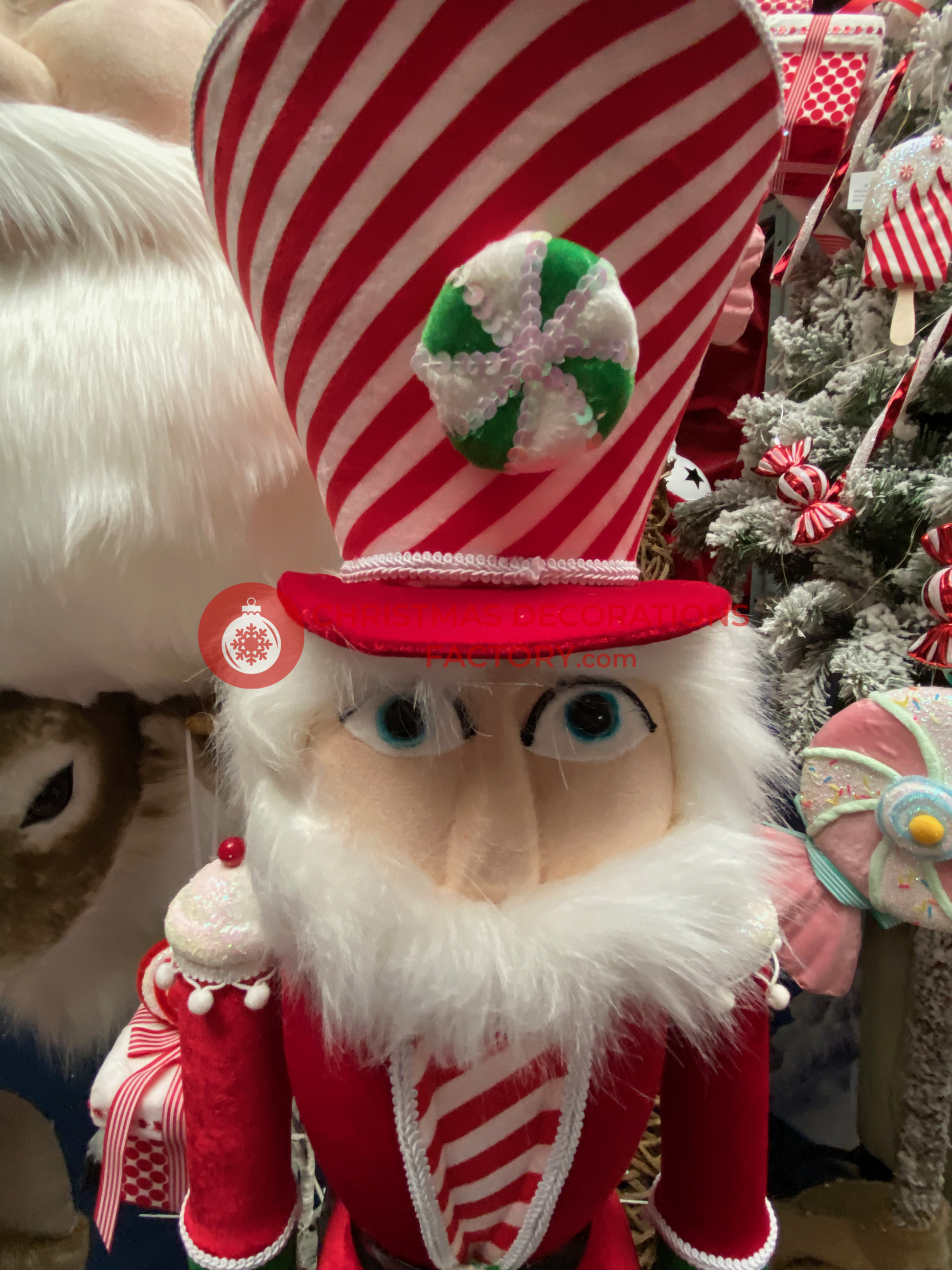 102cm Red Fabric Candy Cane Nutcracker