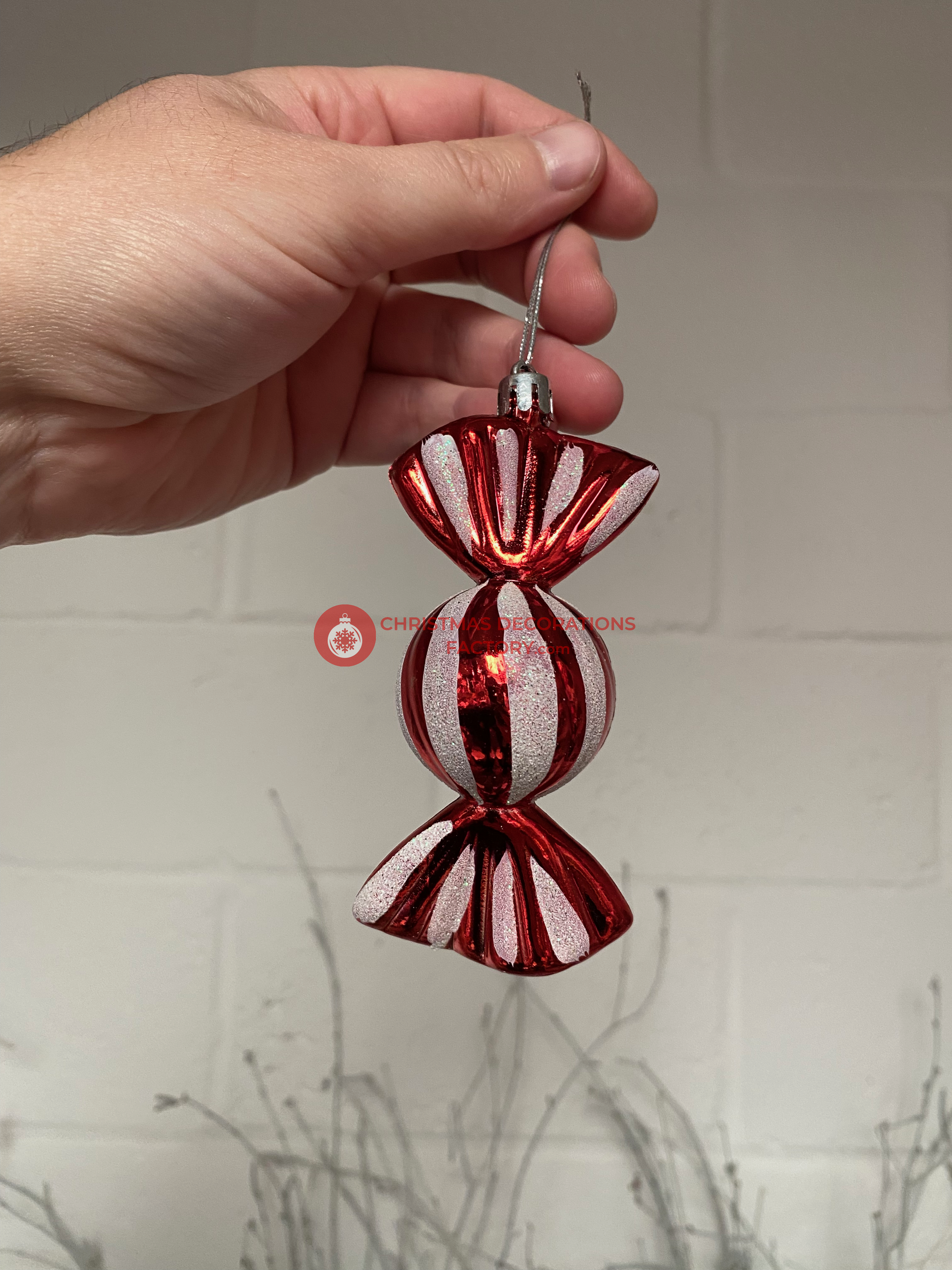 120mm Candy Cane Sweet Bauble