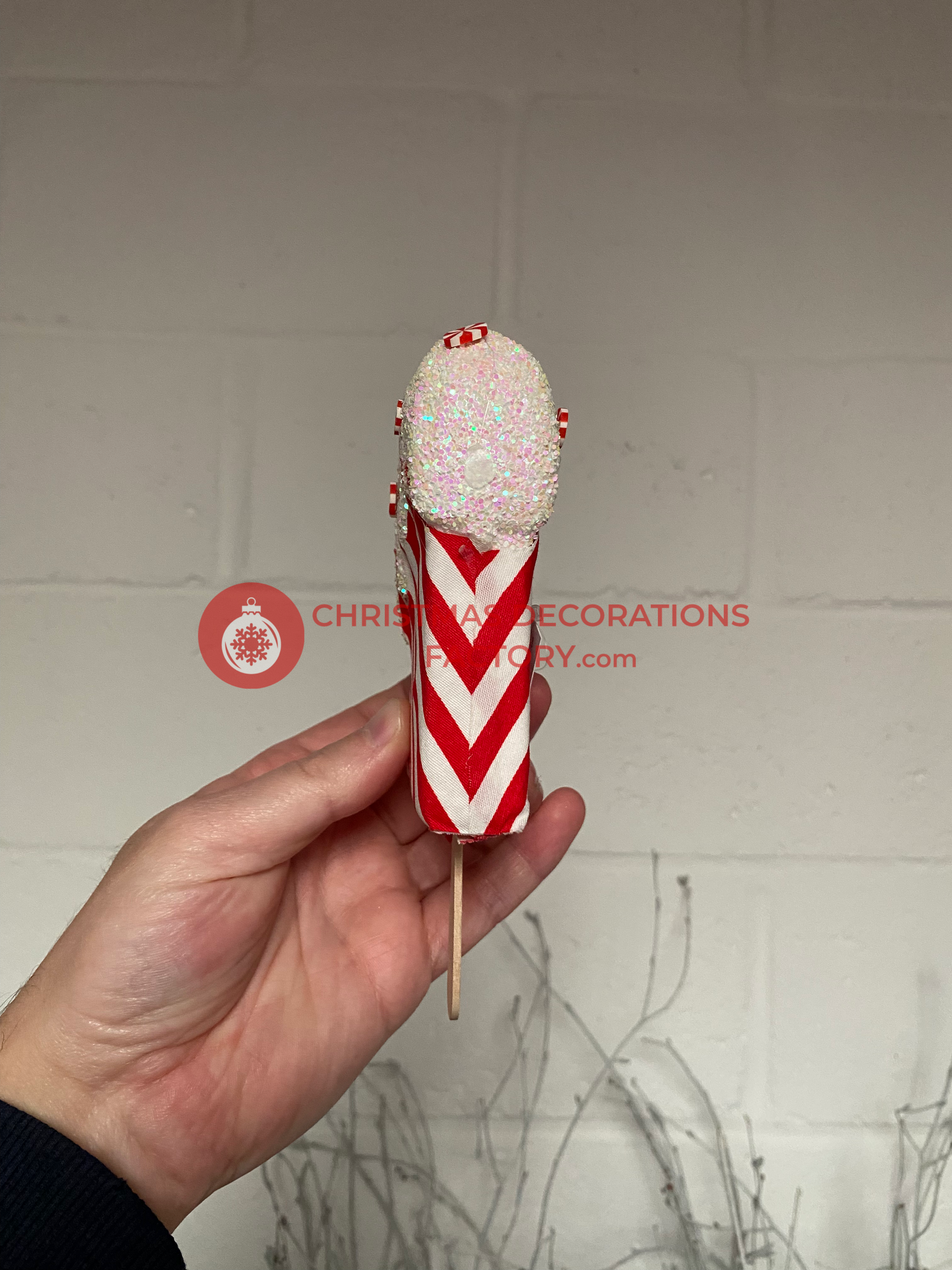 16cm Fabric Candy Cane Lolly Decoration