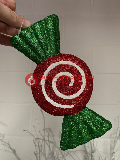 20cm Red And Green Christmas Swirl Sweet