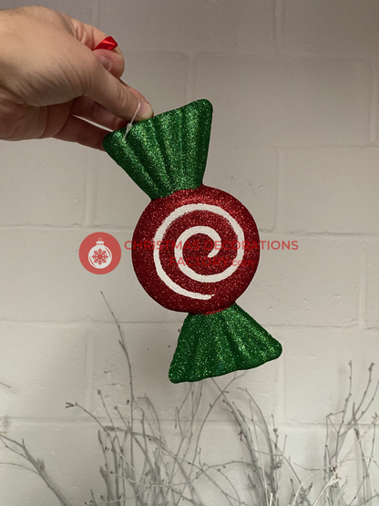 20cm Red And Green Christmas Swirl Sweet