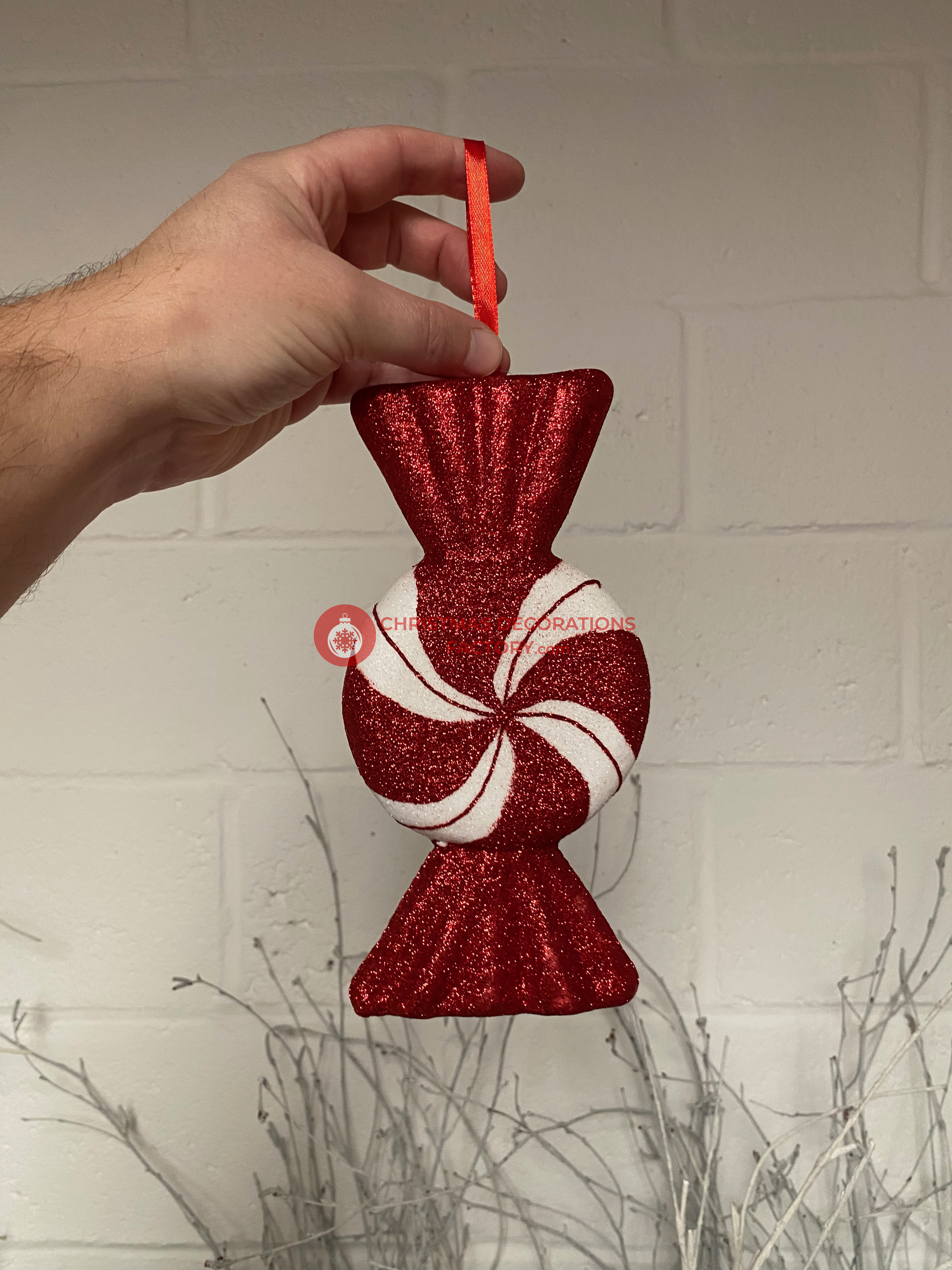 20cm Red And White Christmas Swirl Sweet