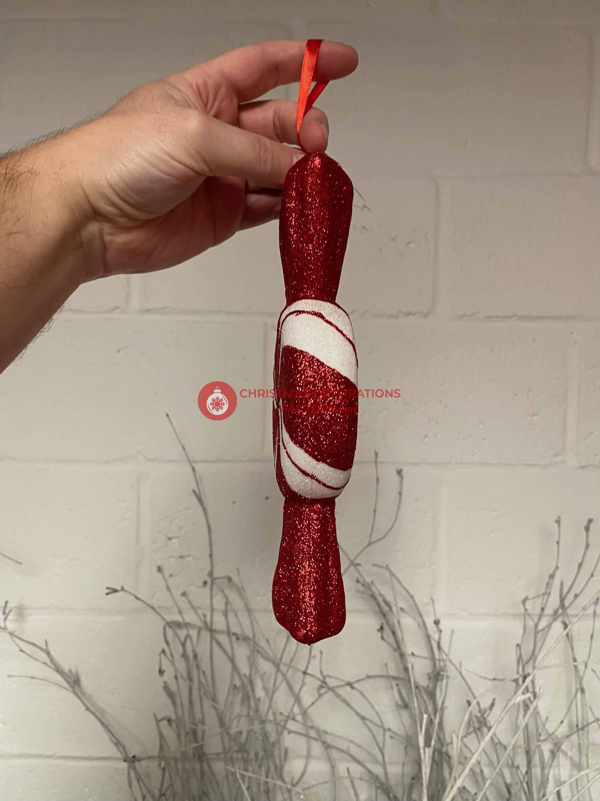 20cm Red And White Christmas Swirl Sweet