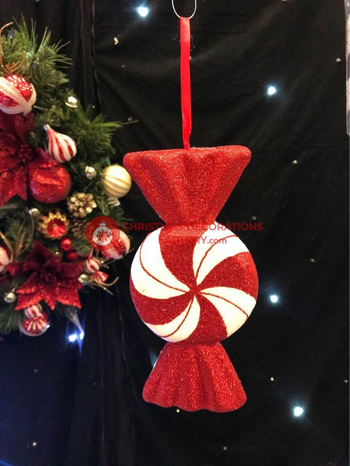 20cm Red And White Christmas Swirl Sweet