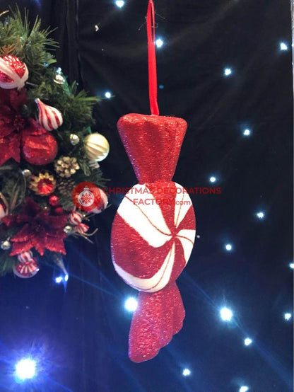 20cm Red And White Christmas Swirl Sweet
