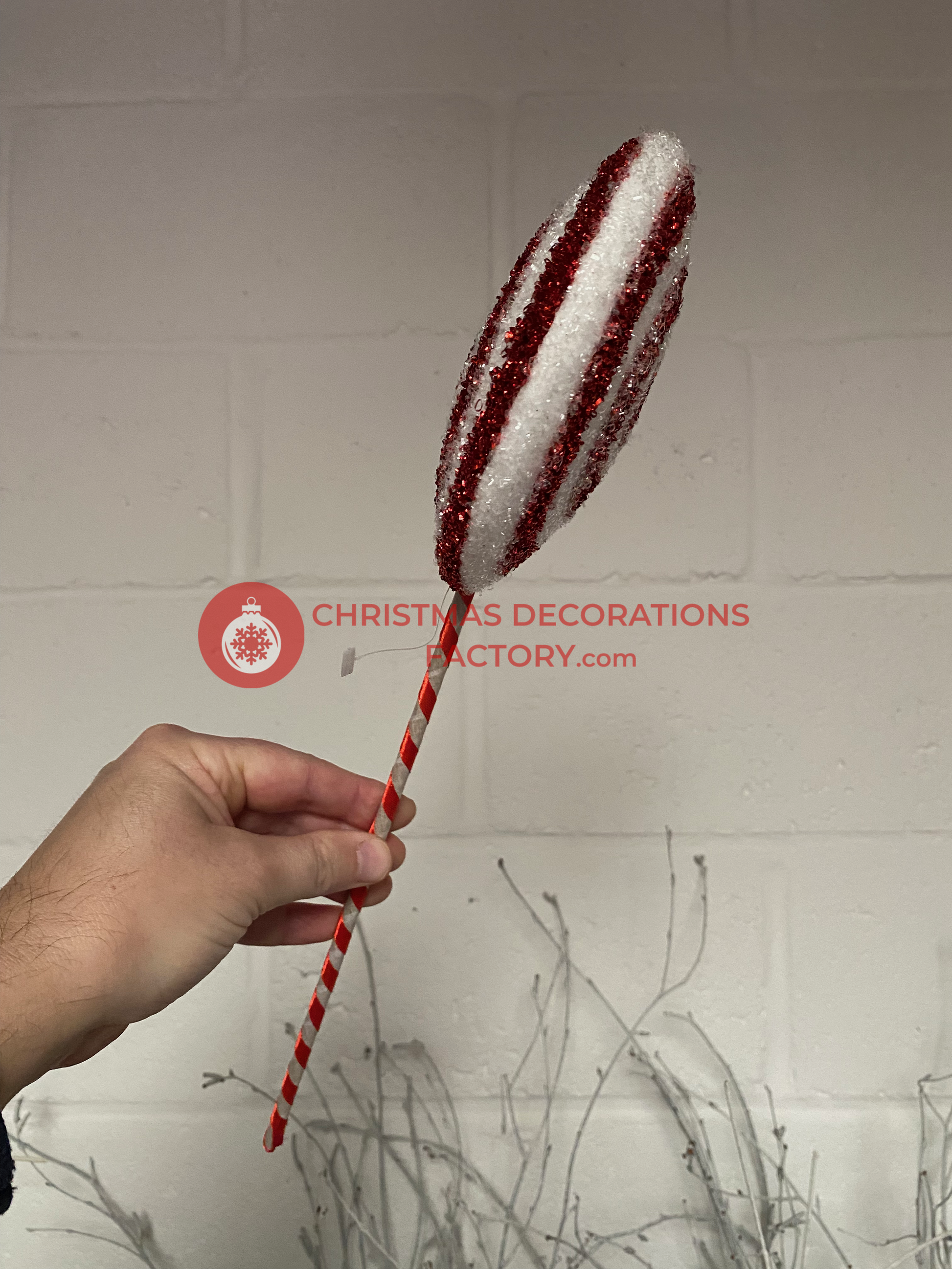 25cm Red And White Candy Swirl Sweet On Stick