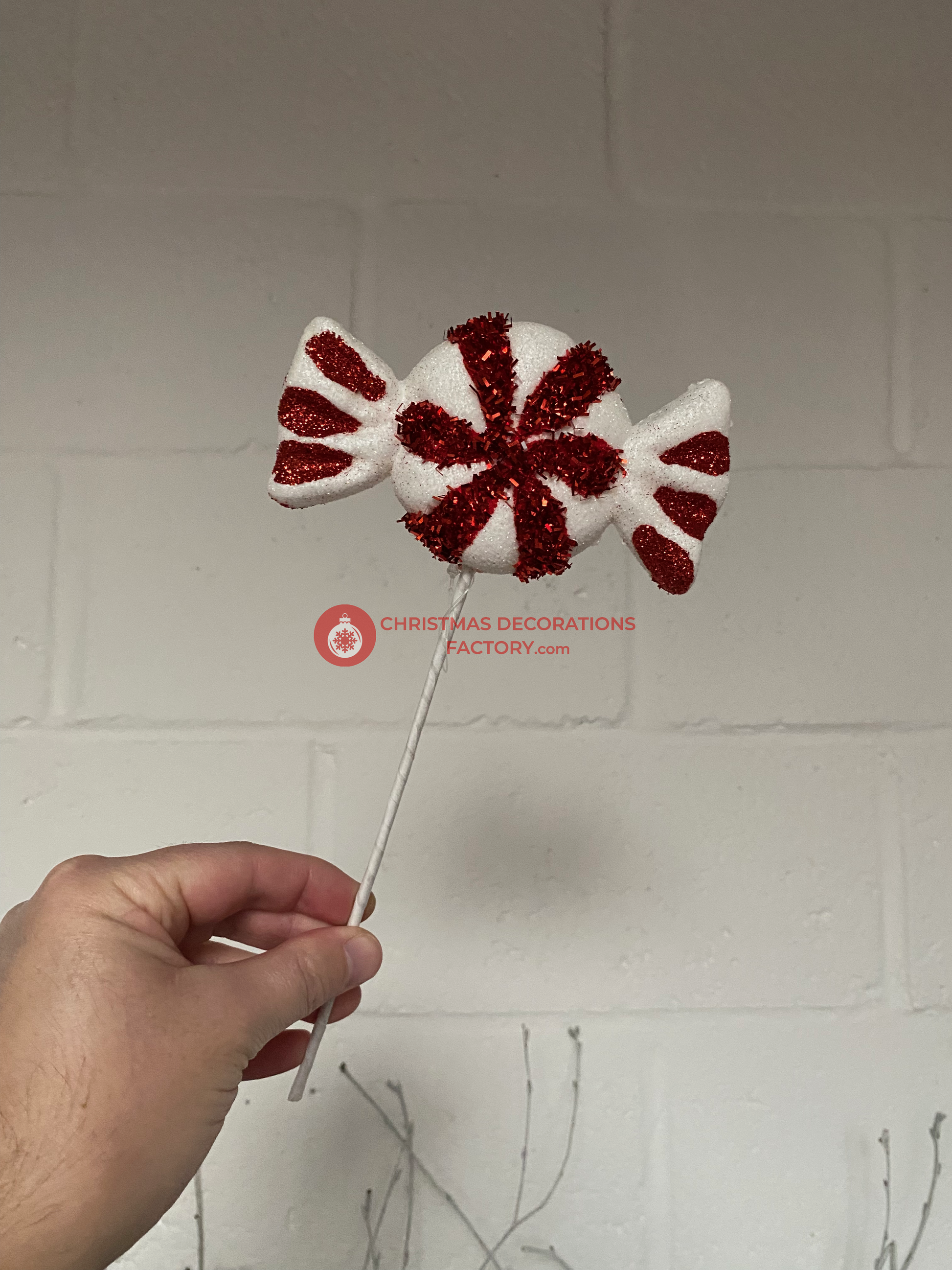 25cm Round Candy Cane Sweet Pick