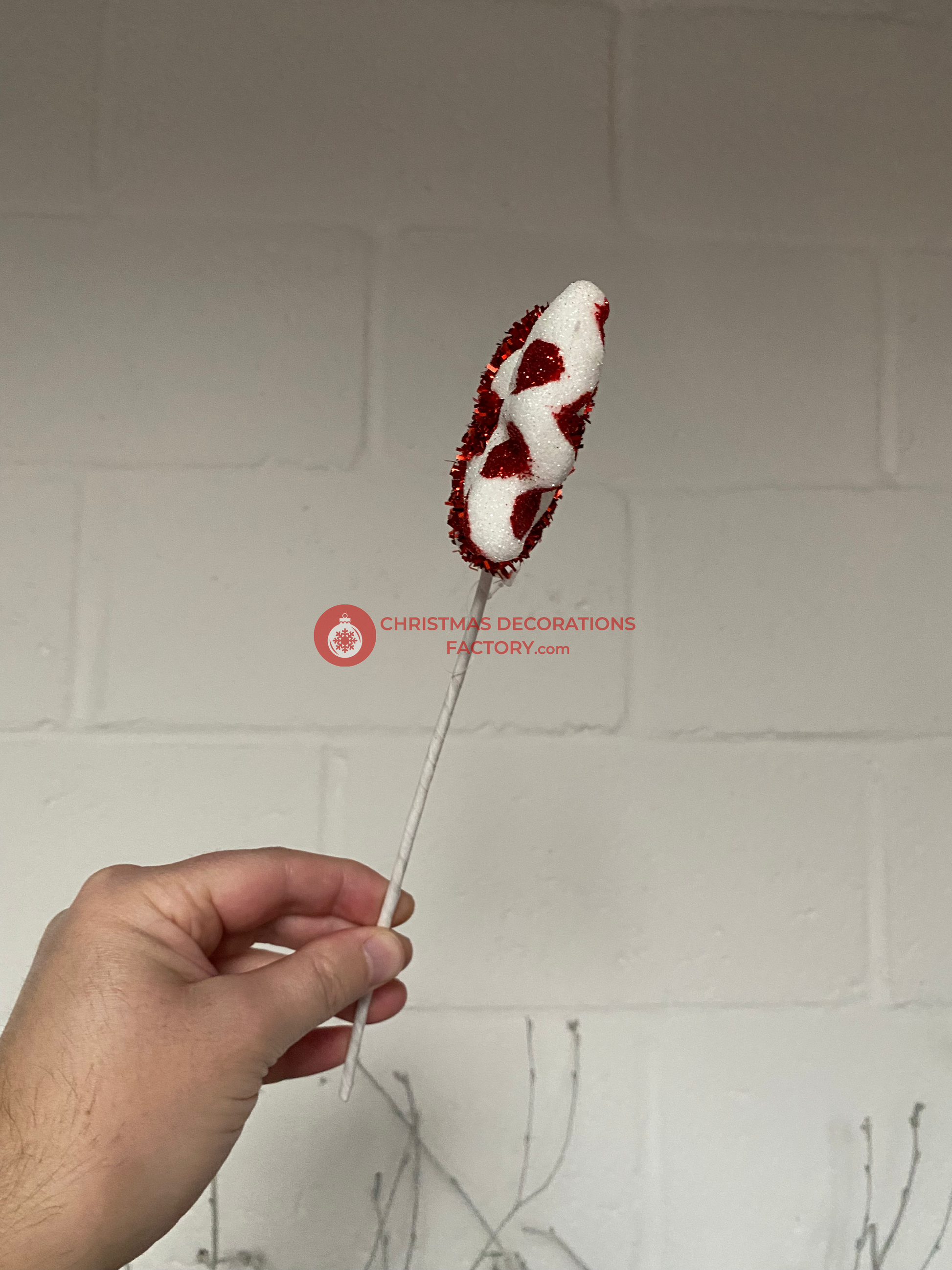 25cm Round Candy Cane Sweet Pick