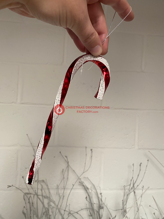26cm Glitter Twisted Candy Cane
