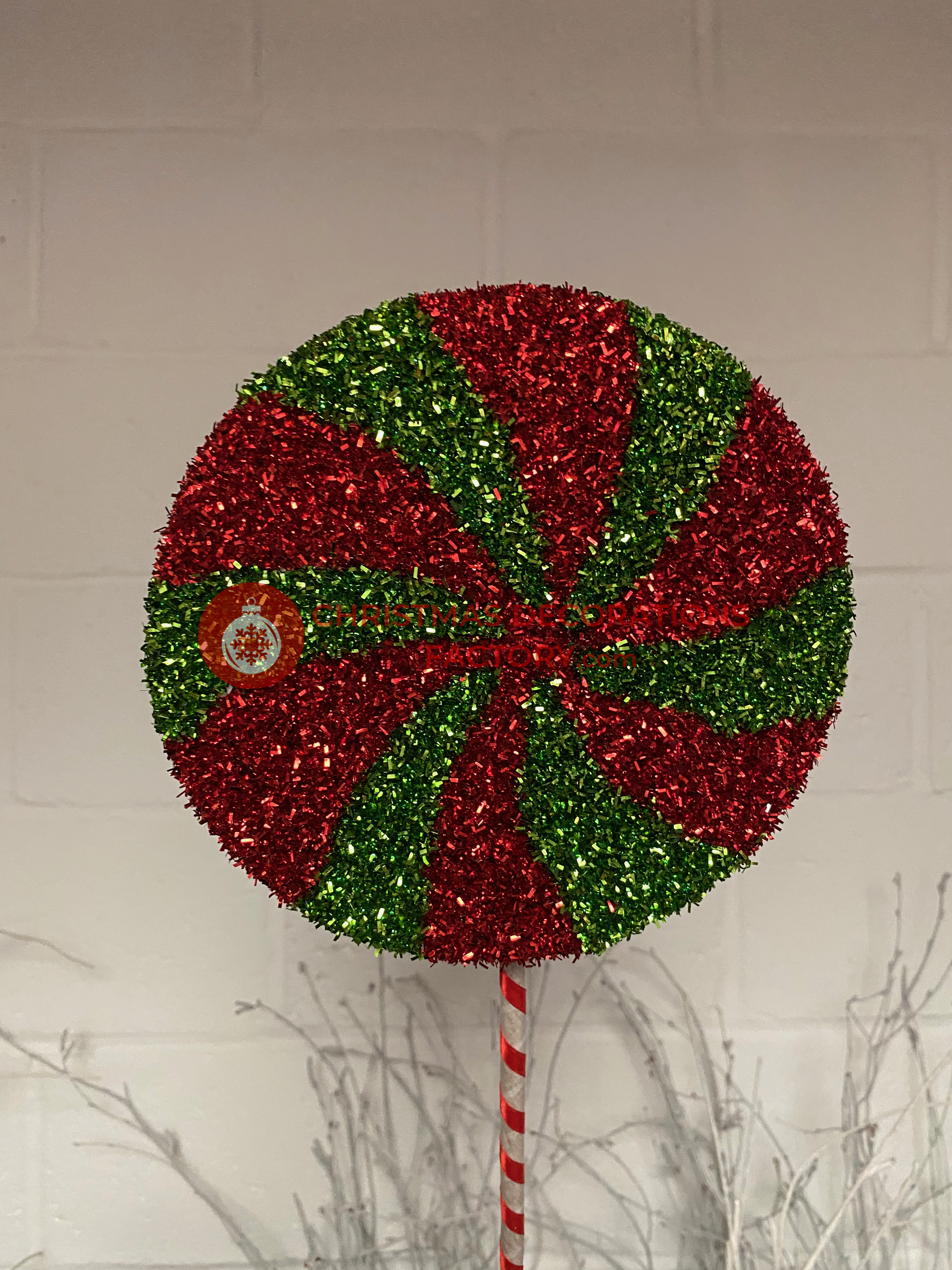 38cm Red And Green Candy Segment Sweet On Stick