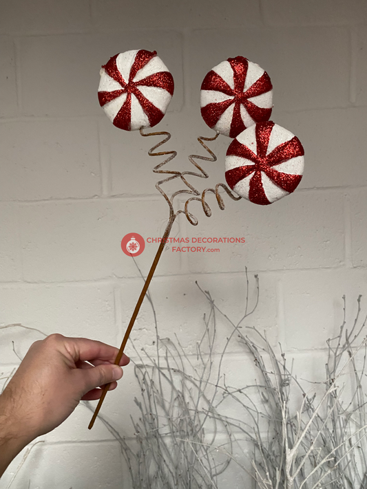 46cm Twisted Candy Cane Sweet Spray