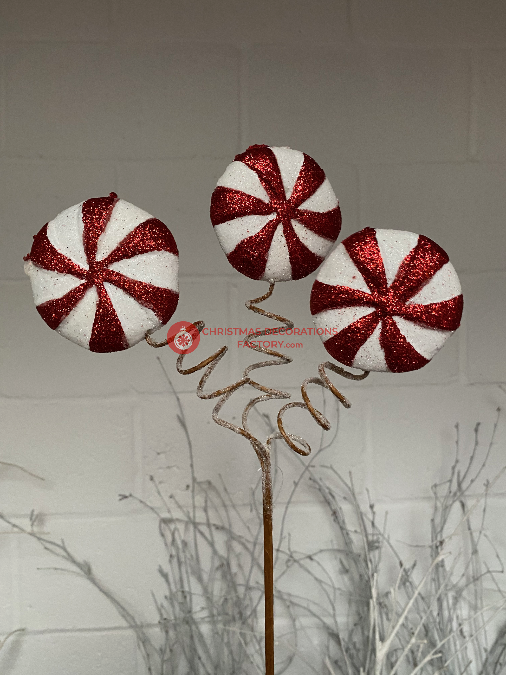 46cm Twisted Candy Cane Sweet Spray