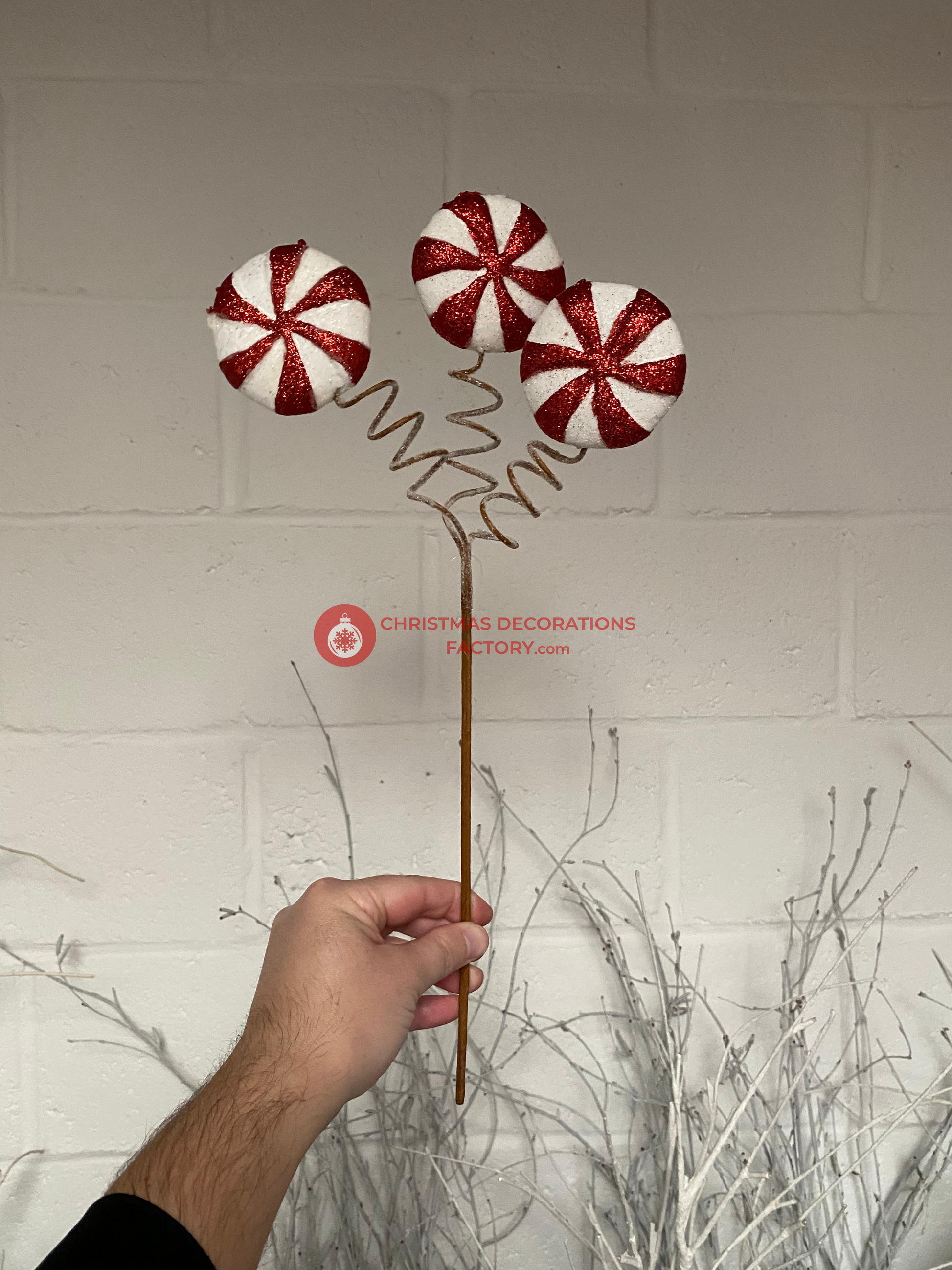 46cm Twisted Candy Cane Sweet Spray