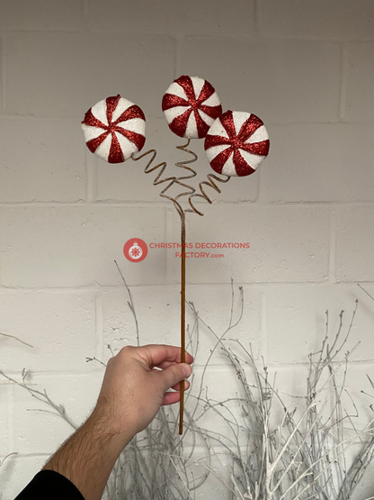 46cm Twisted Candy Cane Sweet Spray