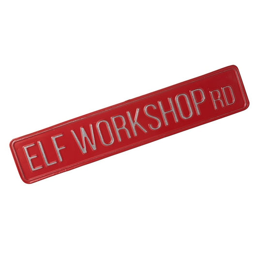 50cm Elf Workshop Rd Sign