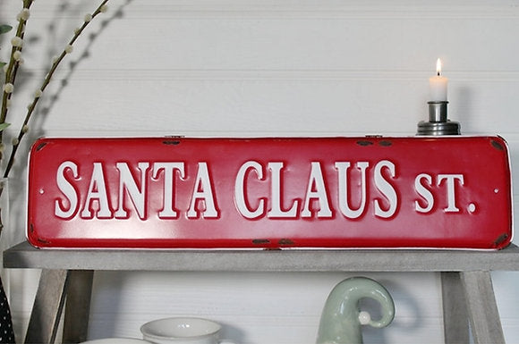 56cm Santa Claus St Sign