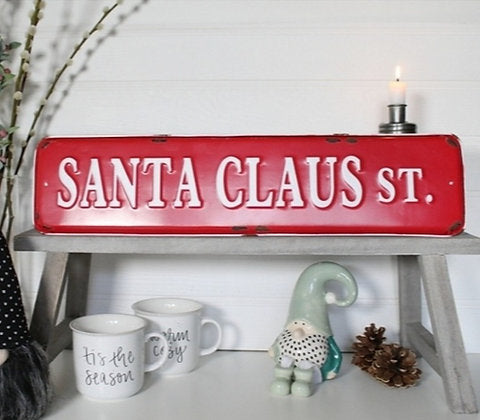 56cm Santa Claus St Sign