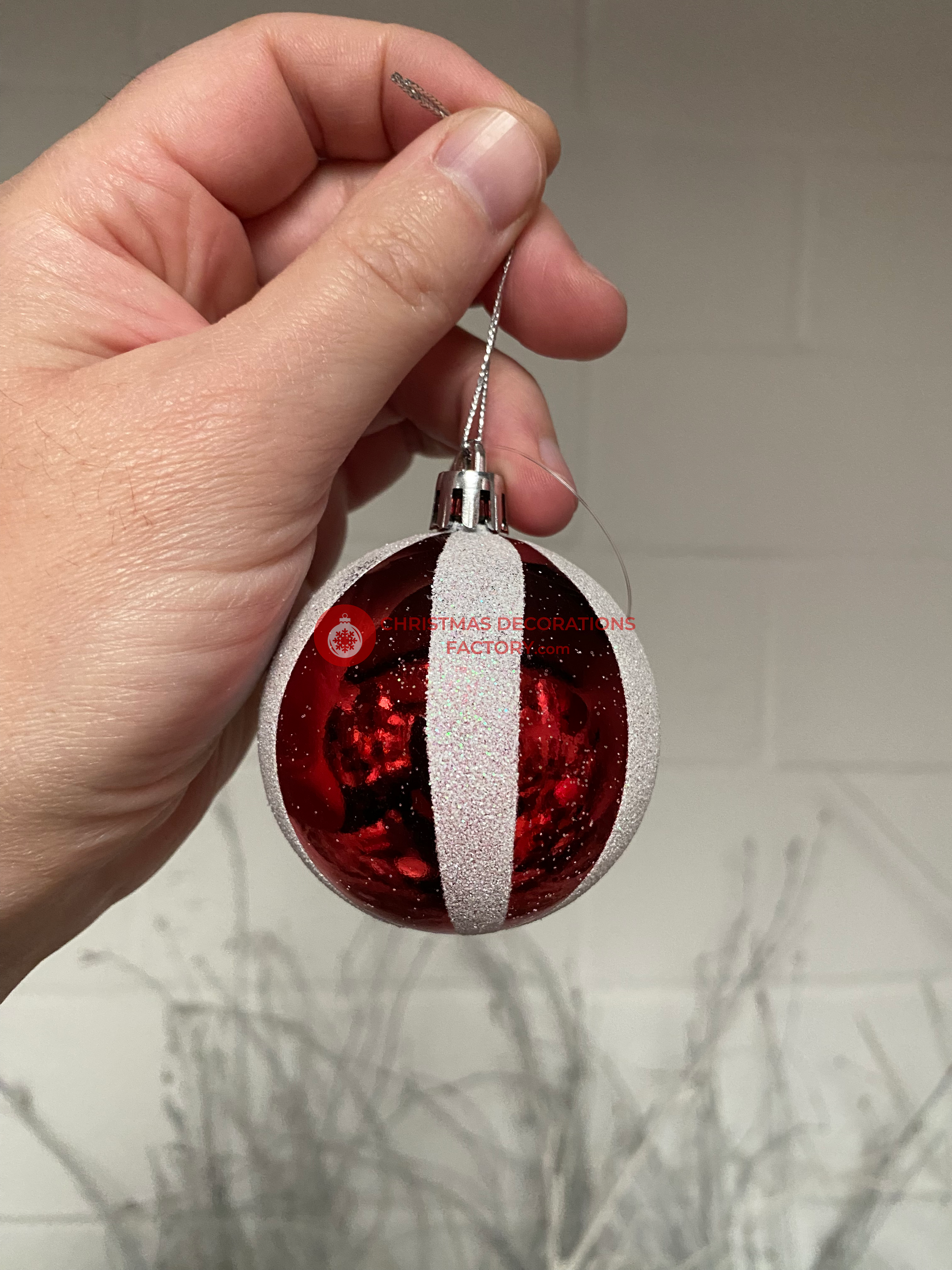 60mm Swirl Candy Ball Bauble