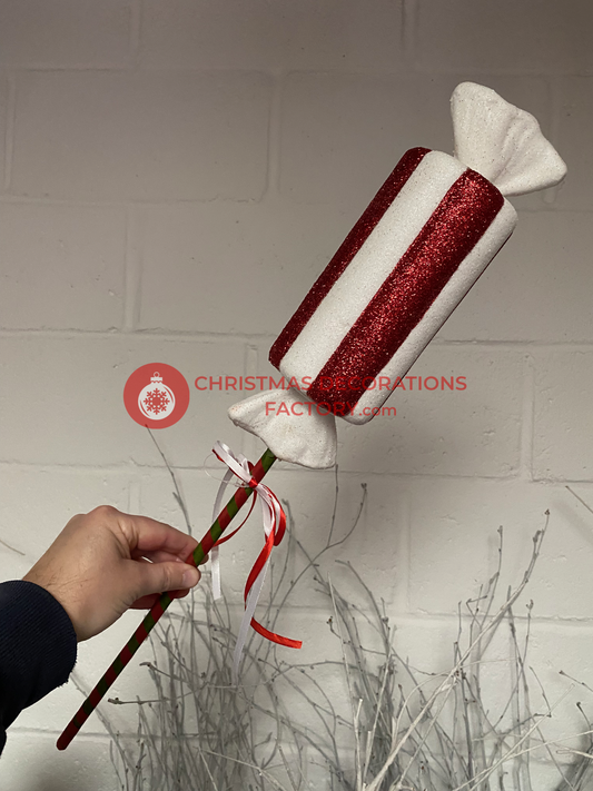 62cm Red And White Candy Tube Sweet On Stick