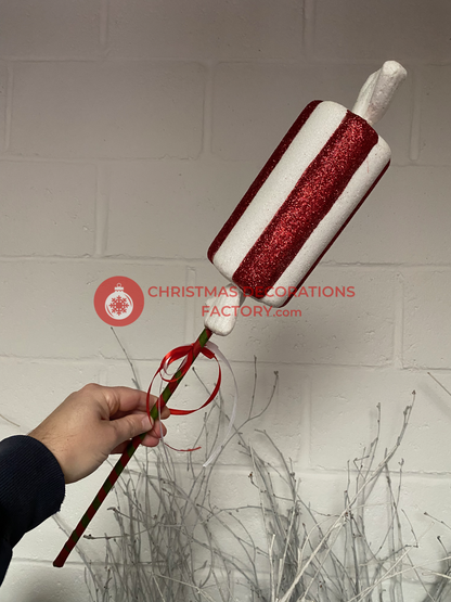 62cm Red And White Candy Tube Sweet On Stick