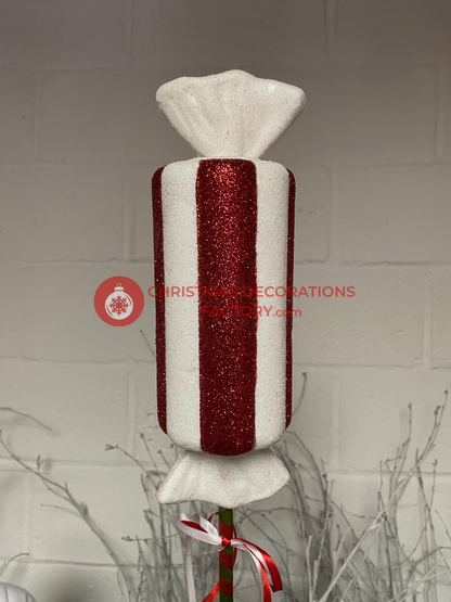 62cm Red And White Candy Tube Sweet On Stick