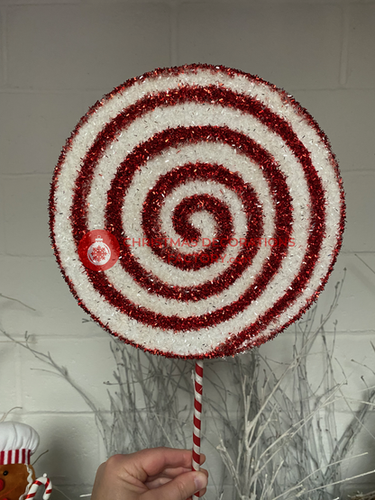 72cm Red And White Candy Swirl Sweet On Stick