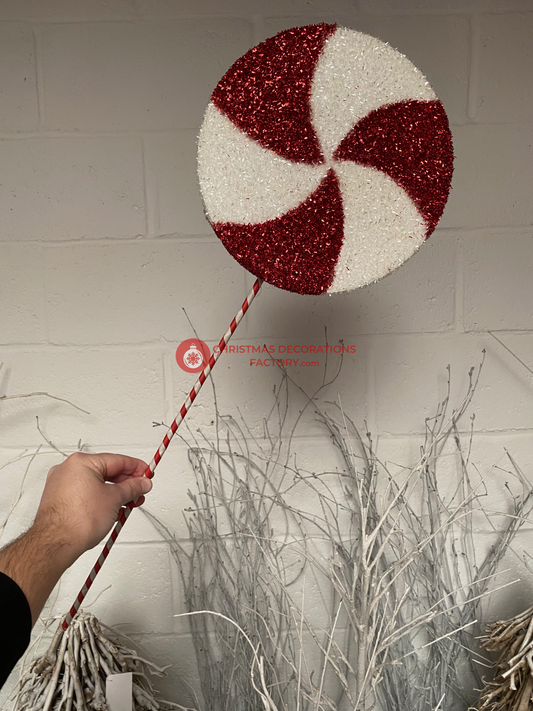 72cm Red And White Christmas Lollipop on Stick