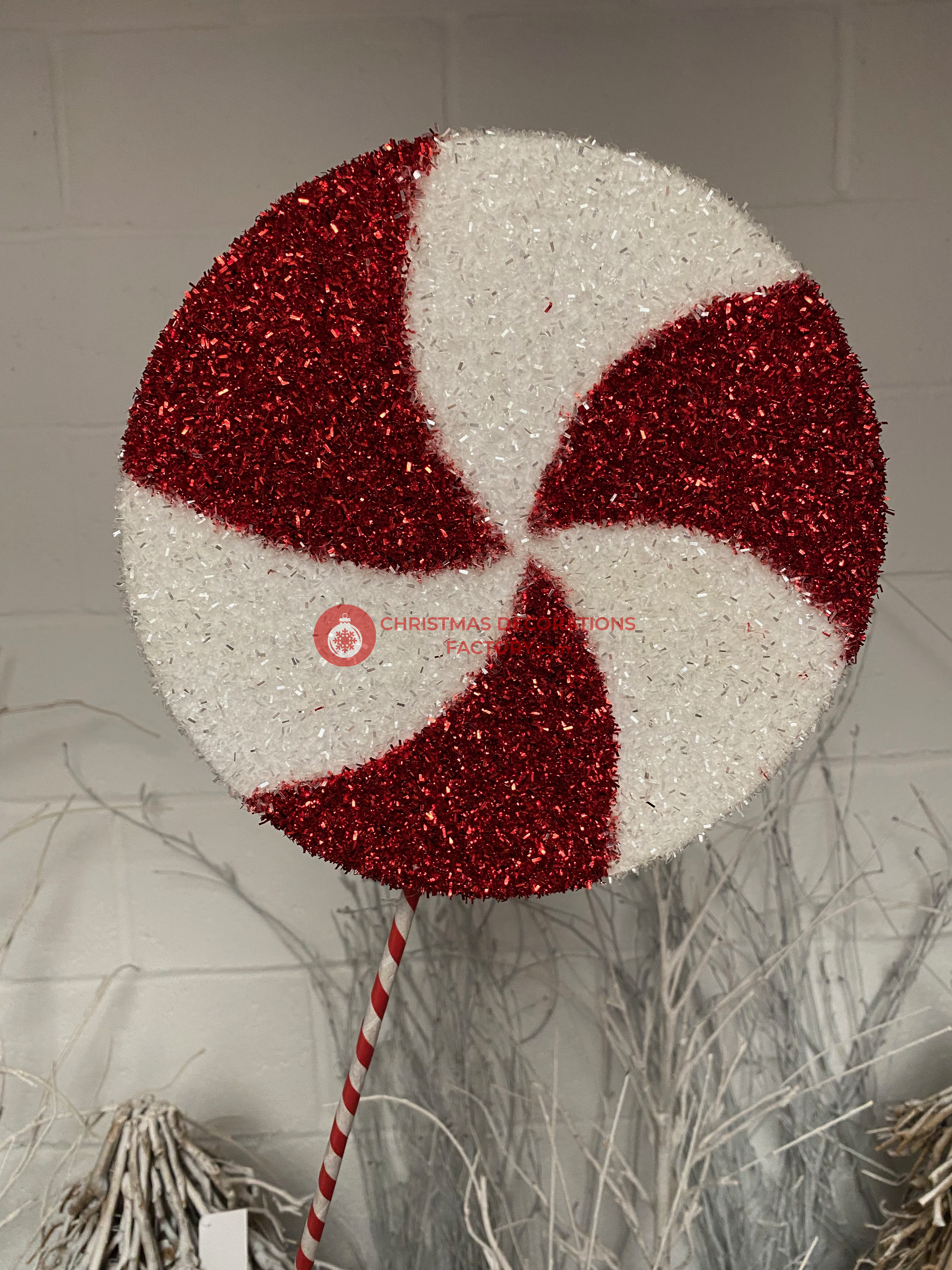 72cm Red And White Christmas Lollipop on Stick