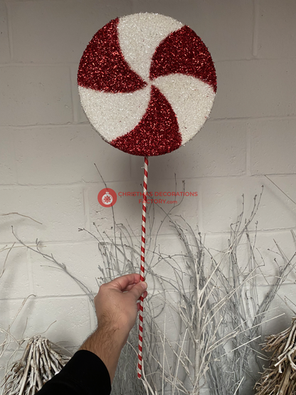 72cm Red And White Christmas Lollipop on Stick