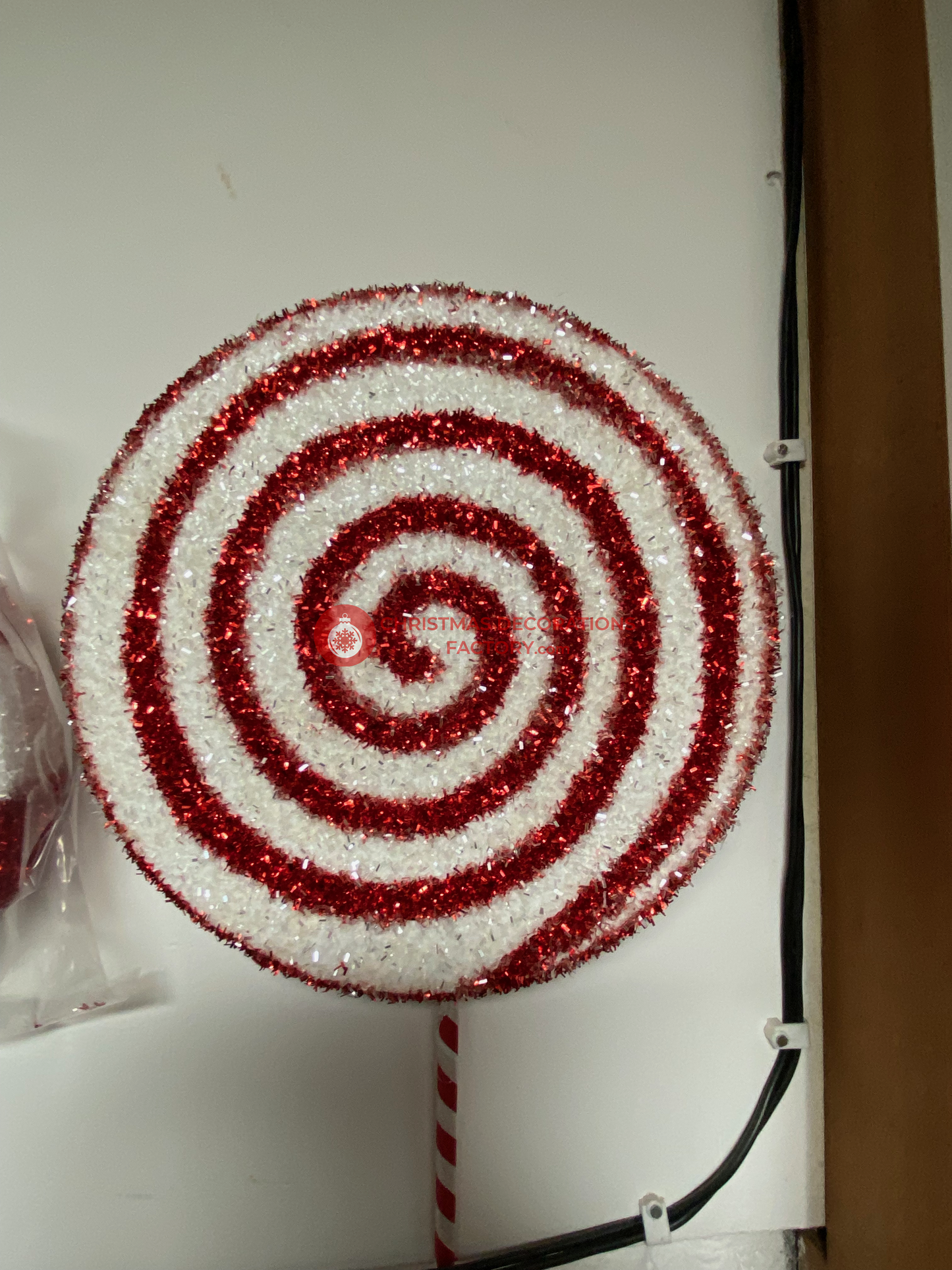 72cm Red And White Candy Swirl Sweet On Stick